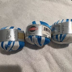 Skacel Solista Yarn - Color 1146 blue & White - Discontinued - New. Lot of 3